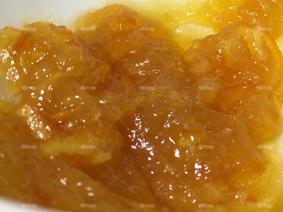 Homemade orange marmalade closeup