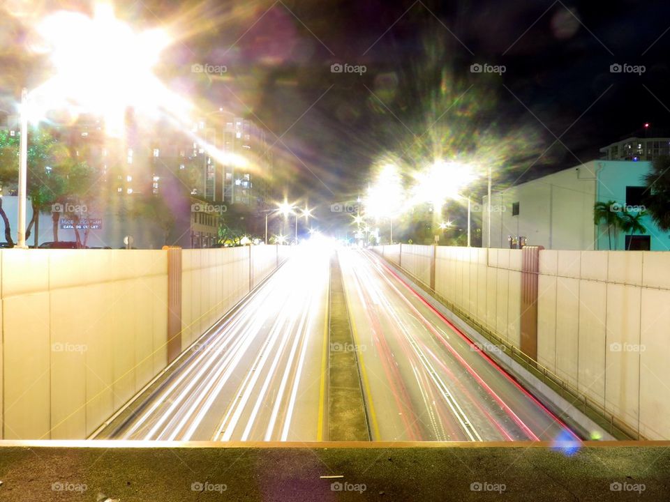 Tunnel light trails