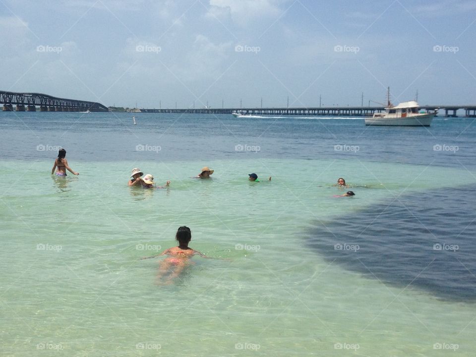 Bahia Honda,keys,Florida. Swimming in a trasparent sea,keys,Florida