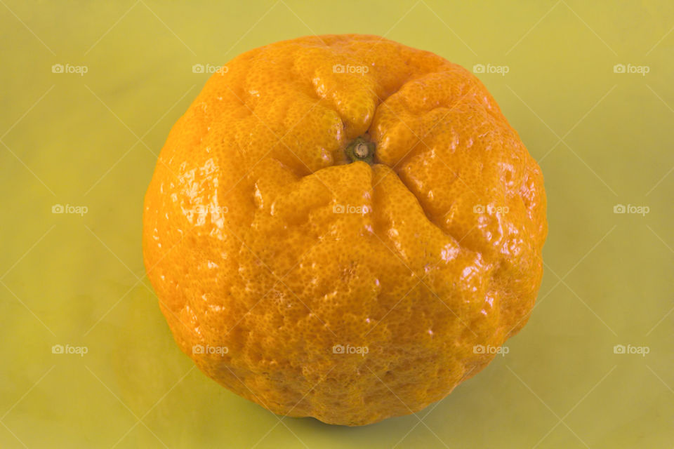 Tangerine on plate 