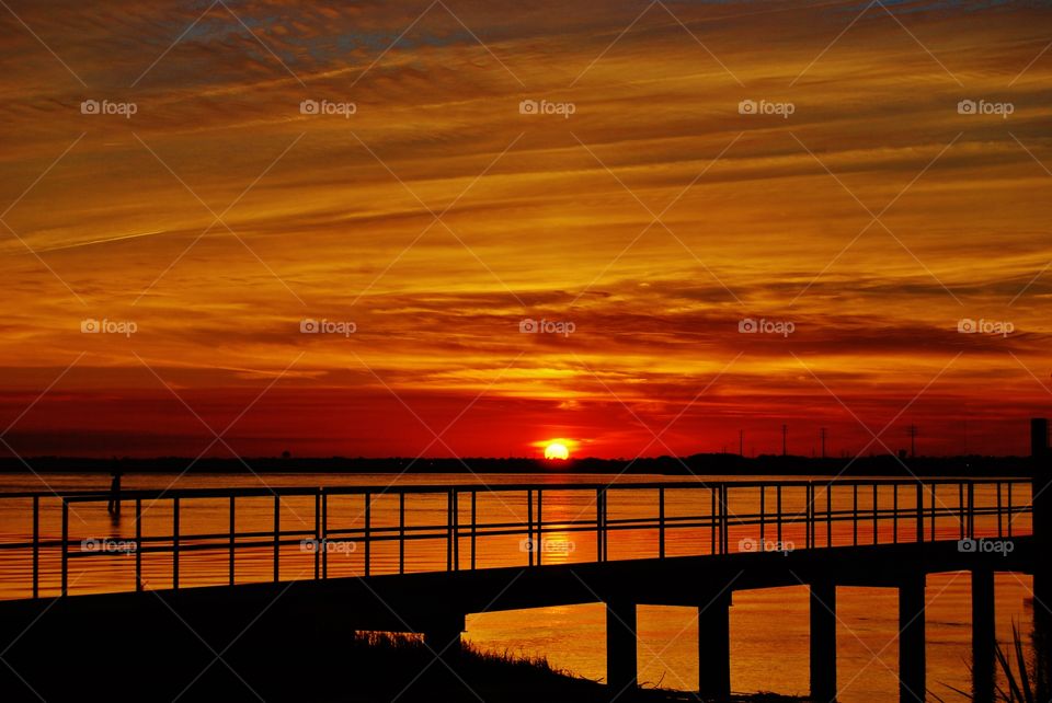 Silhouette of bridge during sunset