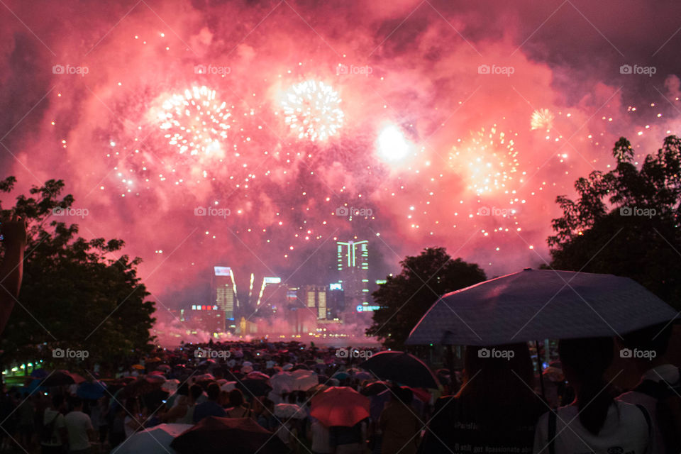 Fireworks in Hong Kong 