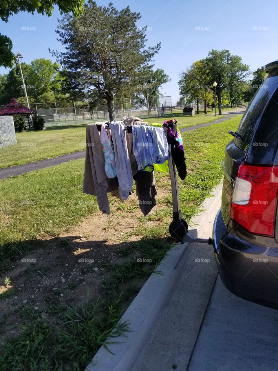 bike rack as a towel rack