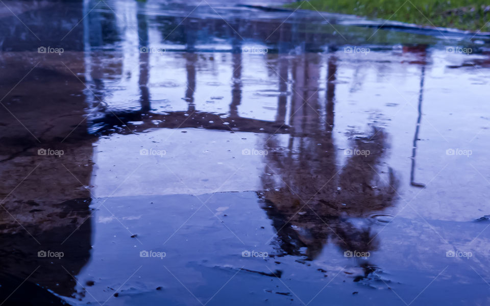 Reflection on the floor during a rainy day