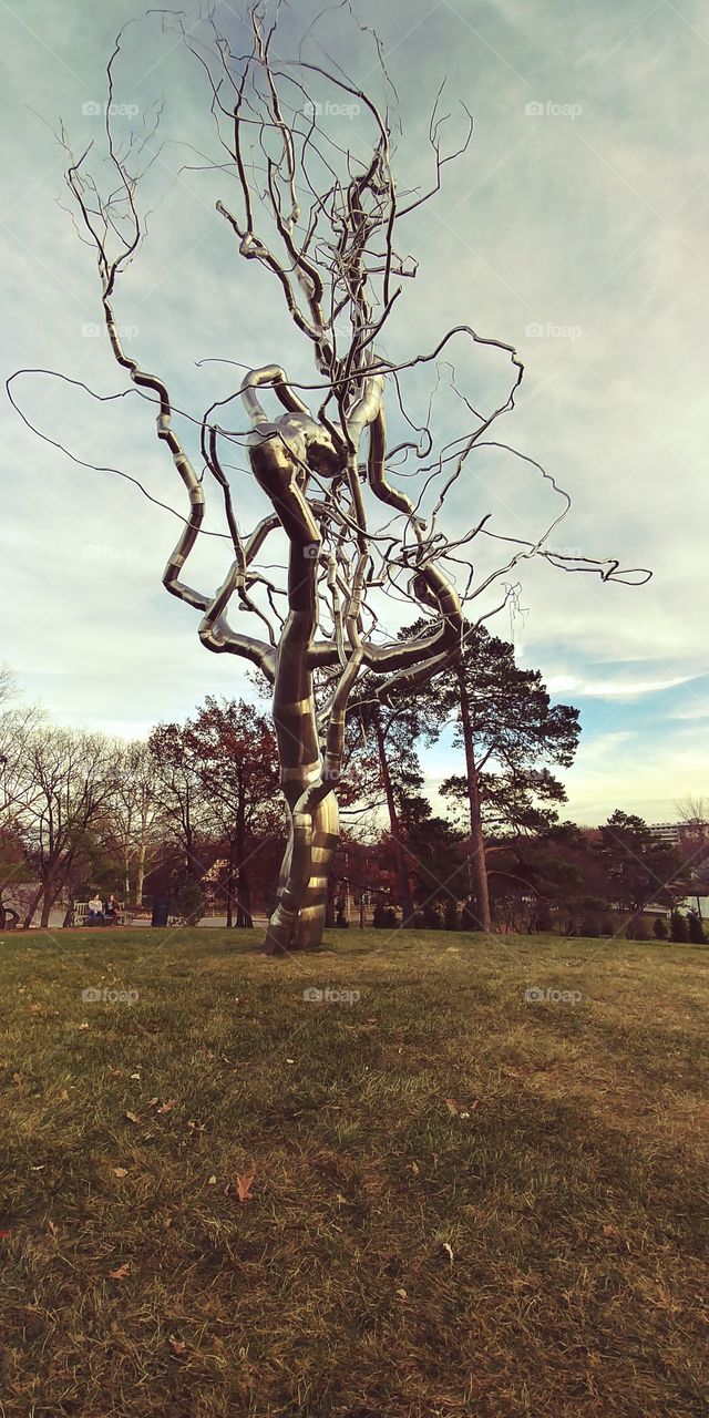 metal tree at The Nelson-Atkins Museum of Art