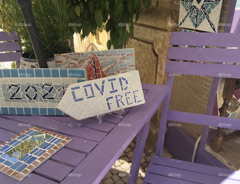 Mosaic works about Covid 