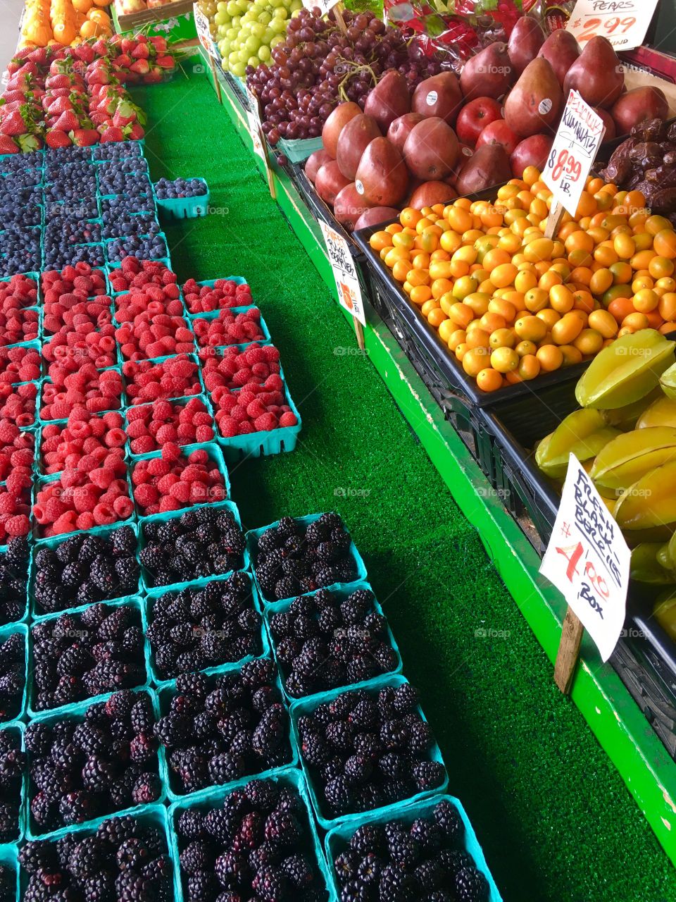 Variety of fruits for sale in market