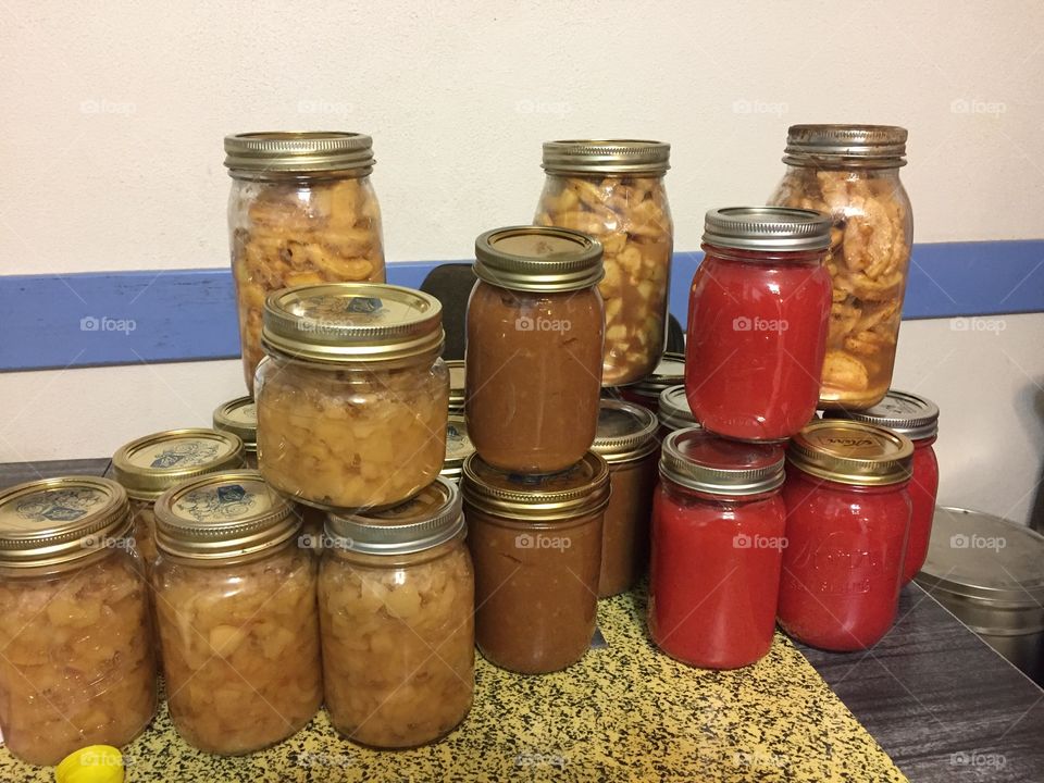 Home made and home canned Apple sauce  and apple pie filling