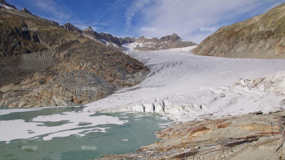 View of mountain, Rhone Glacier, Switzerland