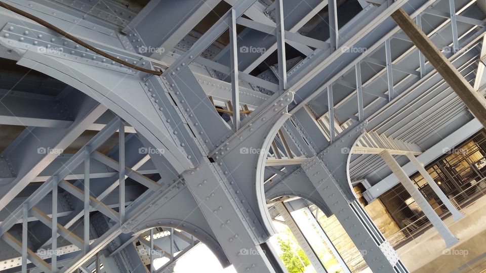 View of steel columns