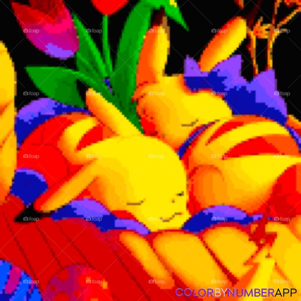 Pikachu love to be together, which is why I made this beautiful picture of two sleepy Pikachus snuggling together after a busy day of battling.