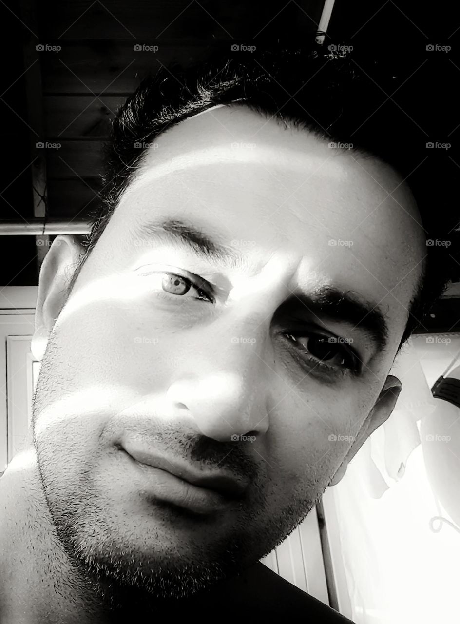 eyes in shadow and light