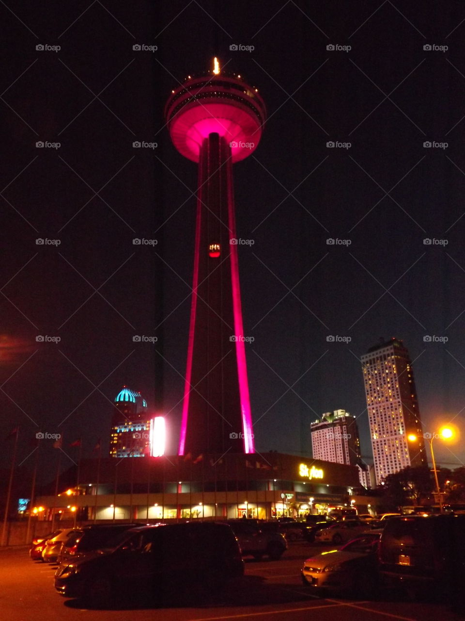Skylon Tower at night Niagara Falls