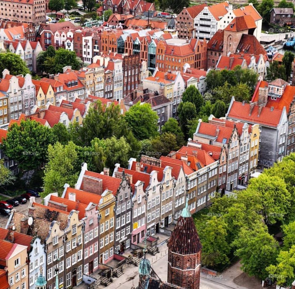 A view of the beautiful city of Gdańsk, Poland.