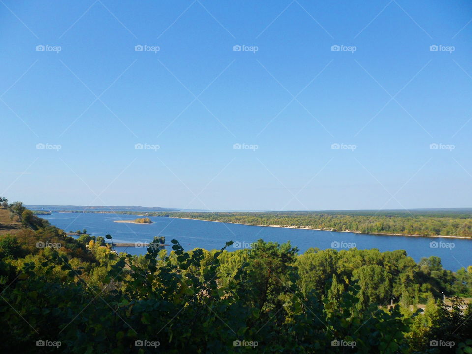 boundless water spaces of the Dnieper River in Ukraine