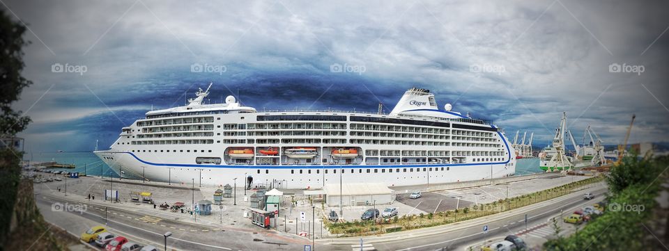 Cruise ship. Cruise ship on the mediteranean see