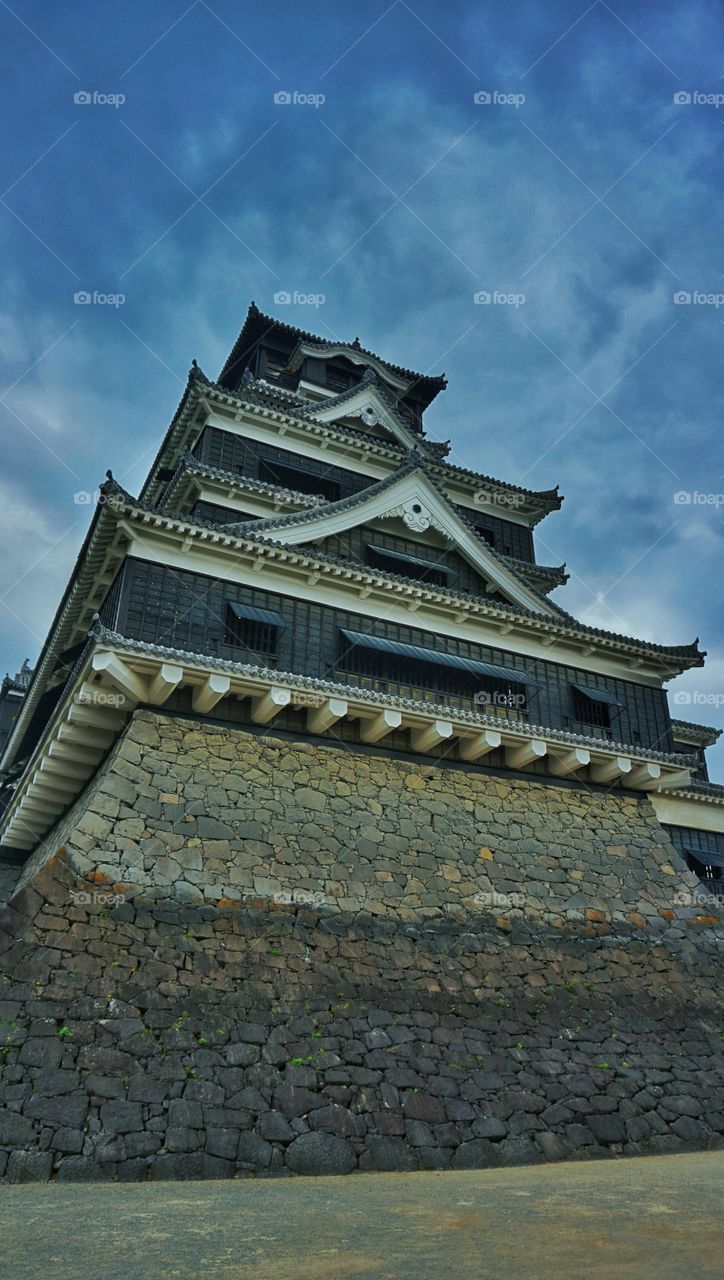 stronghold castle. Japan old castle, kumamoto