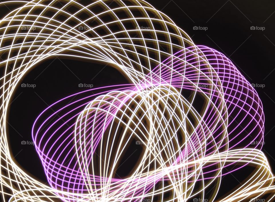 Light painting, abstract circles