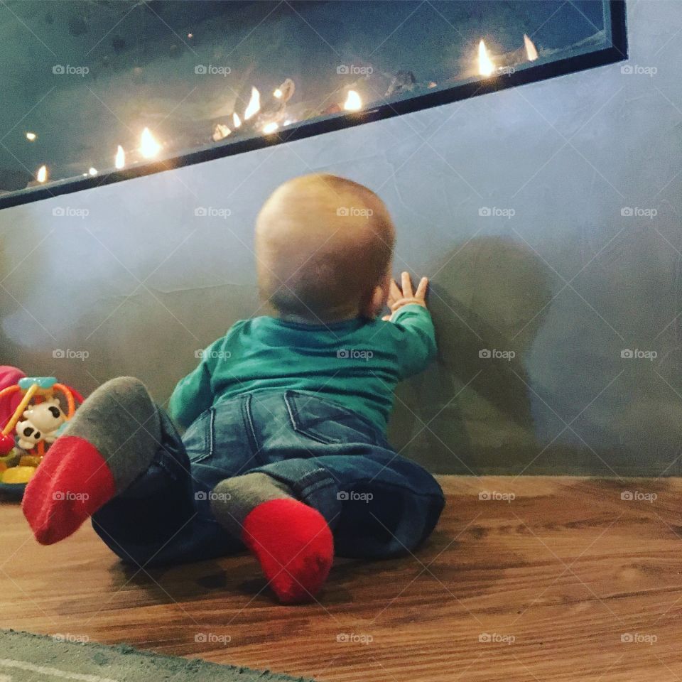 Relaxing by the fire