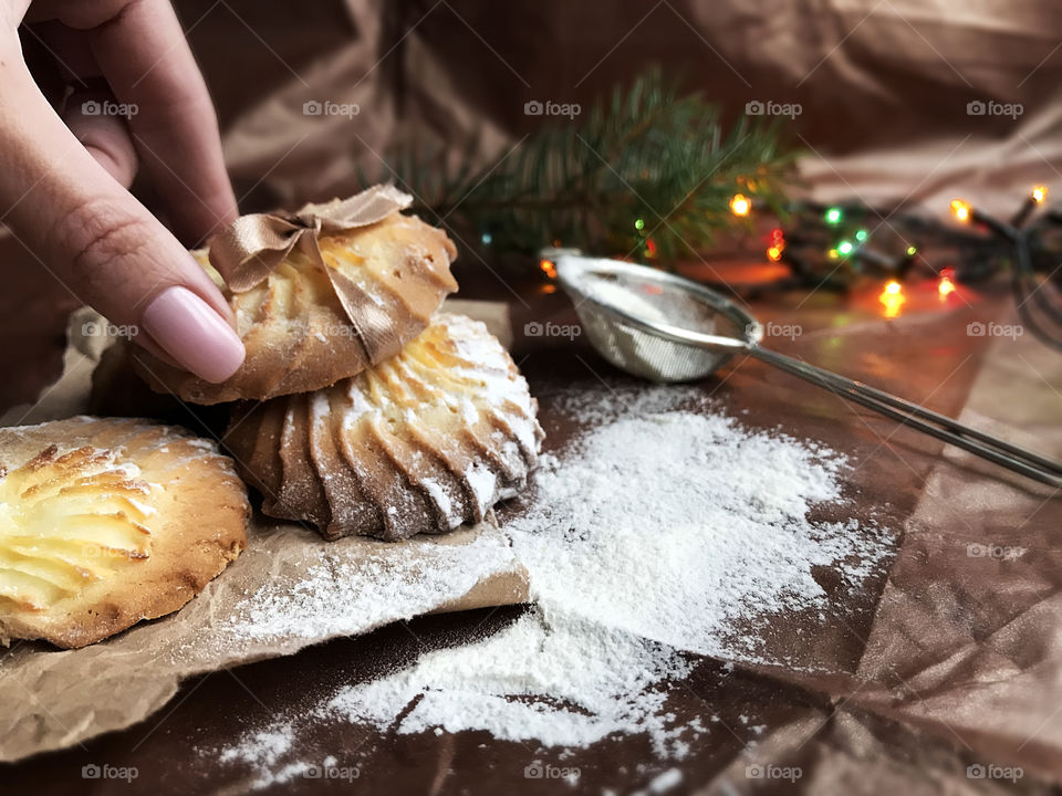 Baking Christmas cookies 