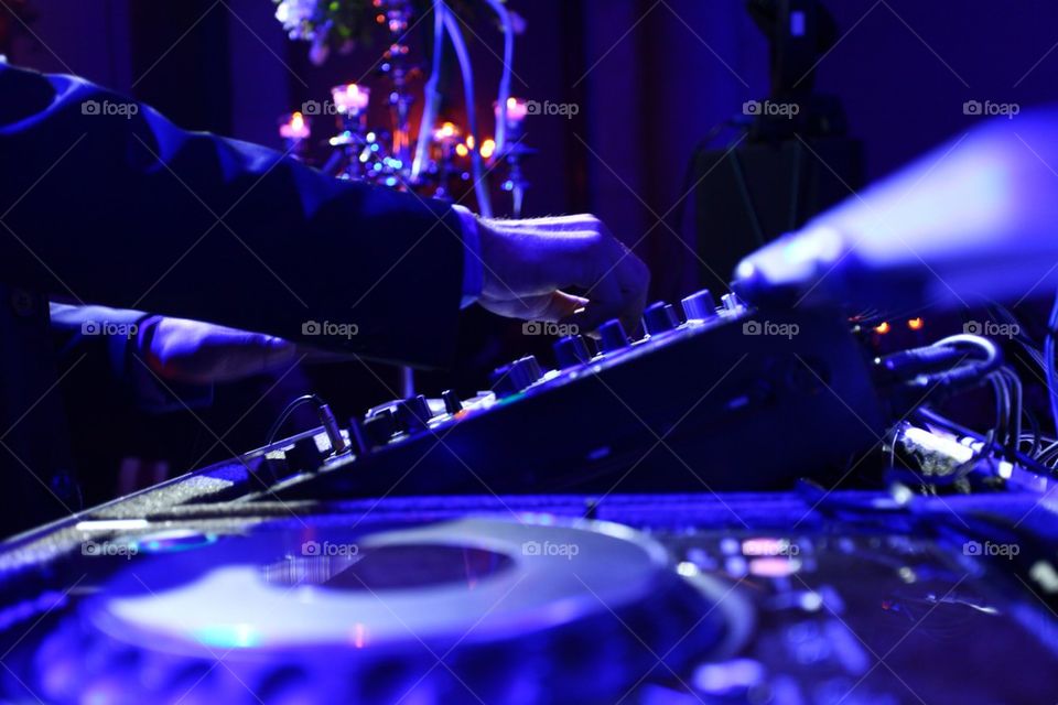 Dj mixing at a club party