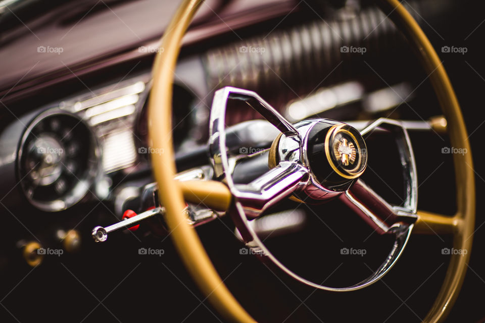 Old car steering wheel