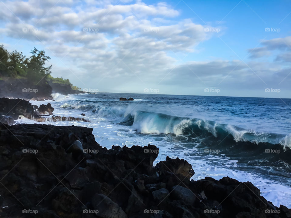 Beautiful morning, big waves