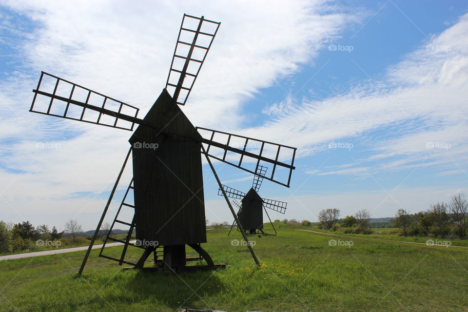 Windmills. Landmarks of Öland, Sweden