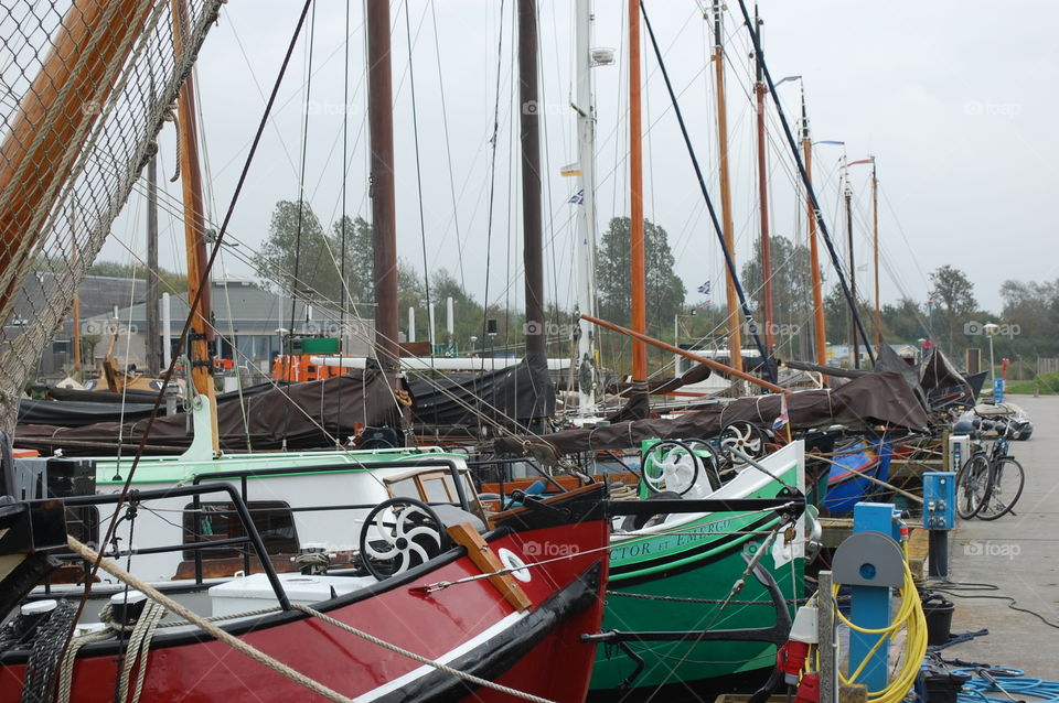 dutch barges in a harbour
