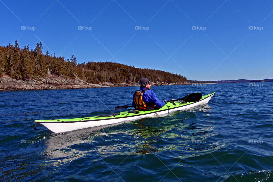 March paddle along Preble Island in Frenchman Bay Maine
