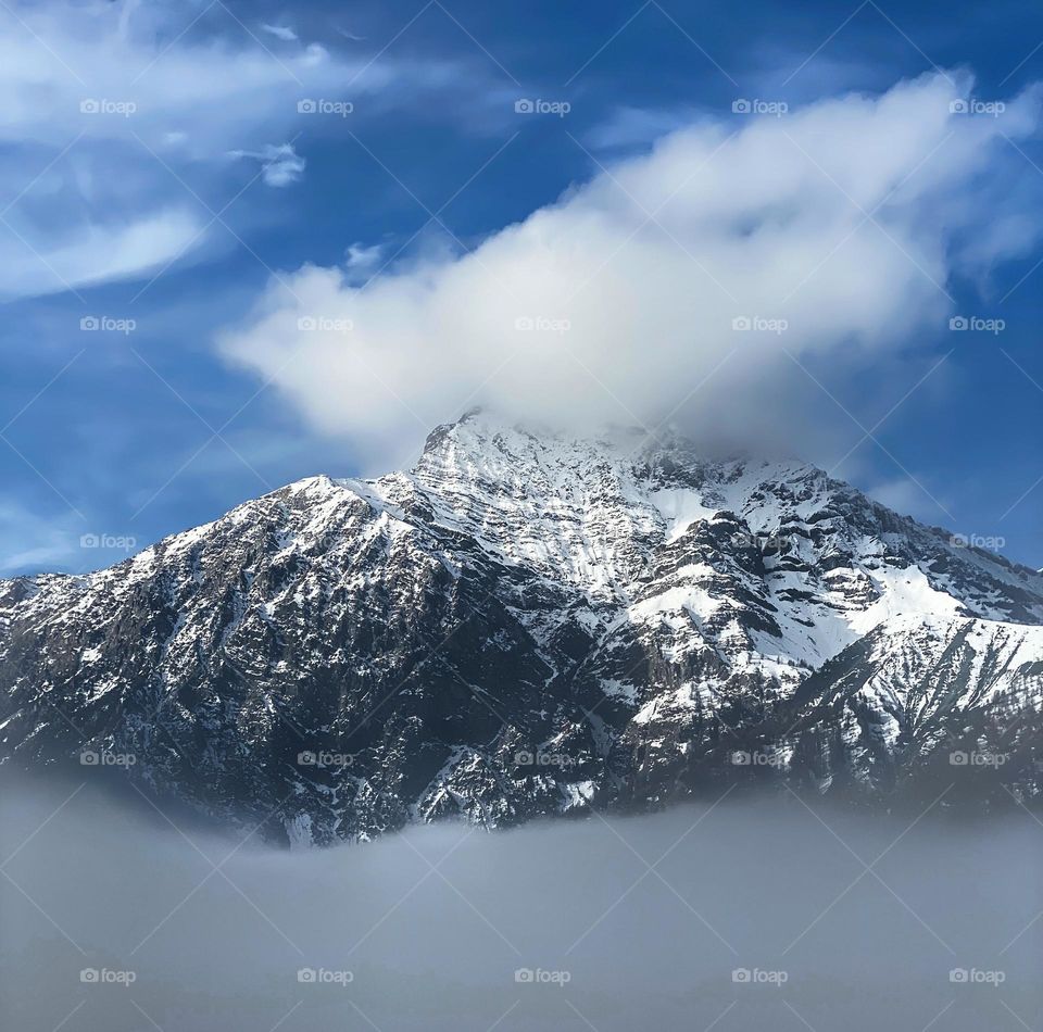 Clouds in mountains 