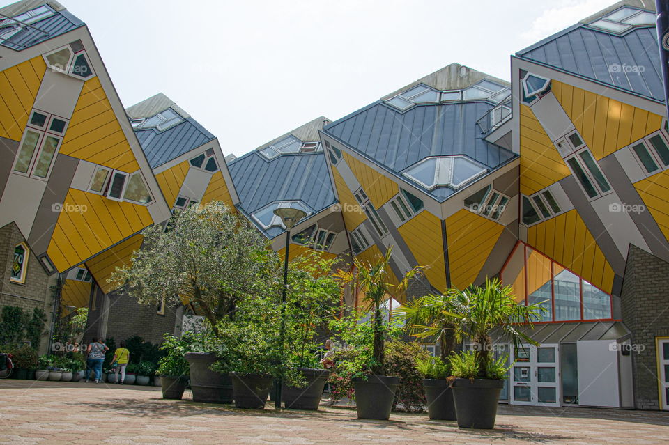 Yellow cube house in Rotterdam 