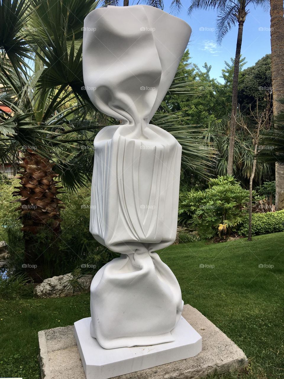 Giant white sweet as sculpture 