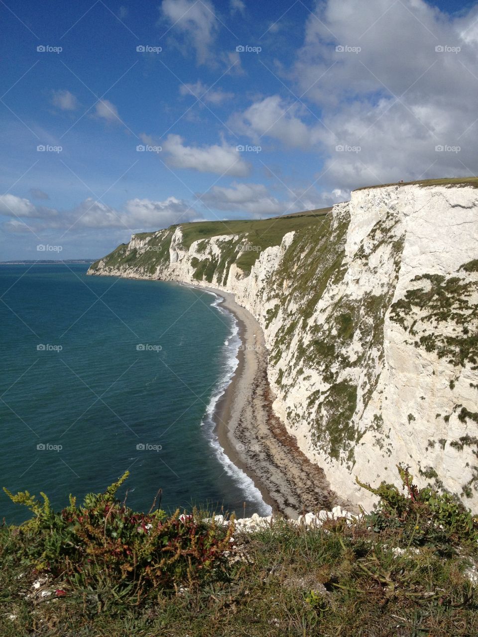 Beautiful blue beach view 