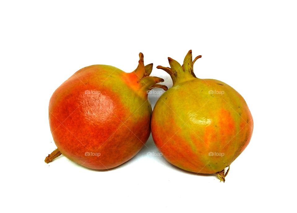 White background, fruit, pomegranate