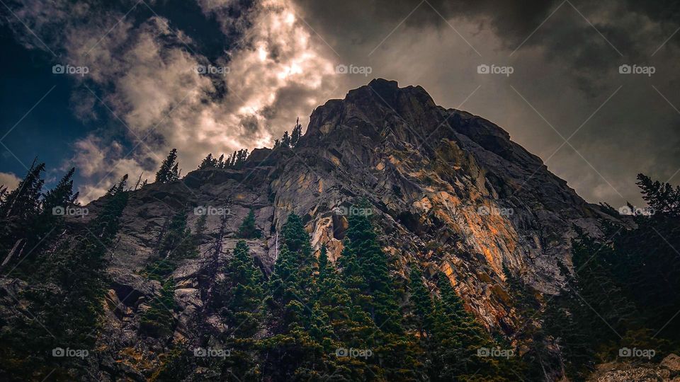 Side view of mountain peak