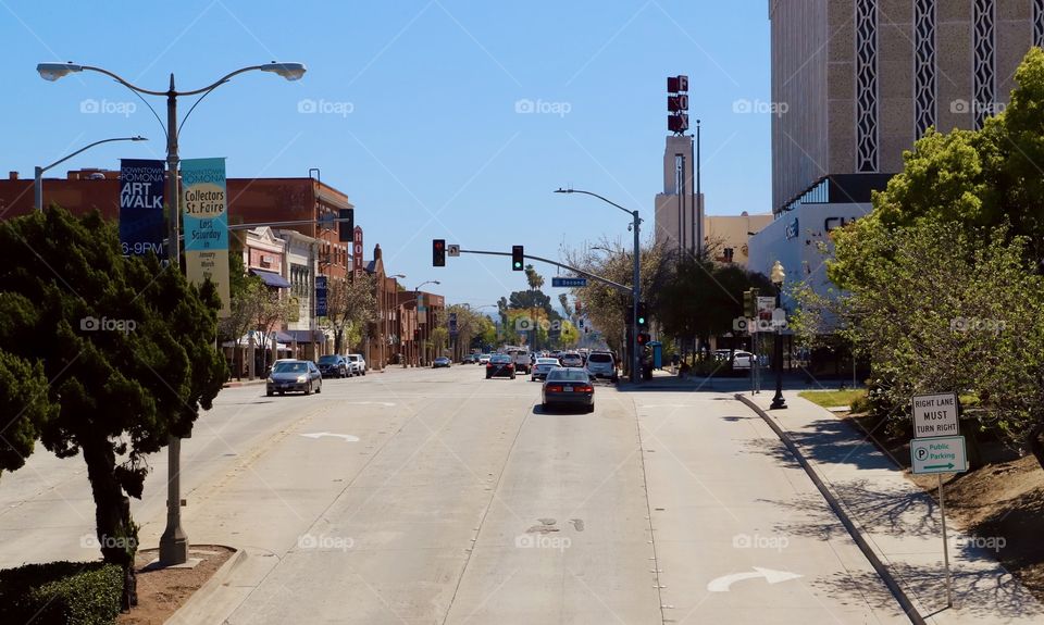 View of the Fox Theater in Downtown Pomona 