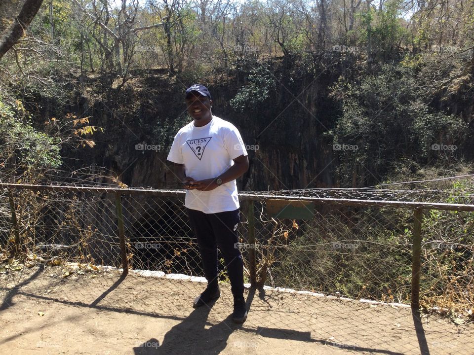 Just before I entered the most scary dark cave, Chinhoyi caves Zimbabwe