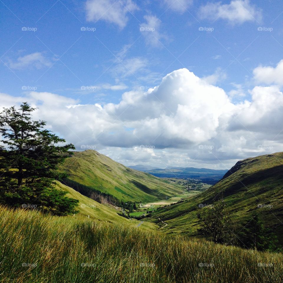 Scenic valley in Ireland. Glengesh pass in Donegal, Ireland