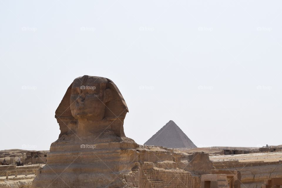 One of the Giza Pyramids with Sphinx at the Giza area which considered one of the Seven Wonders