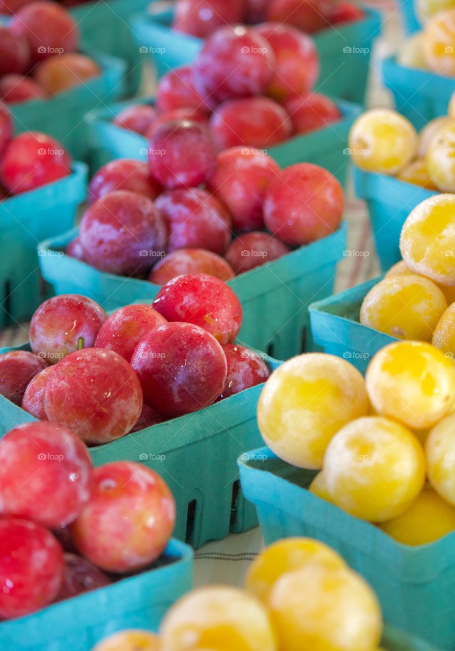 Fresh assortment of plums