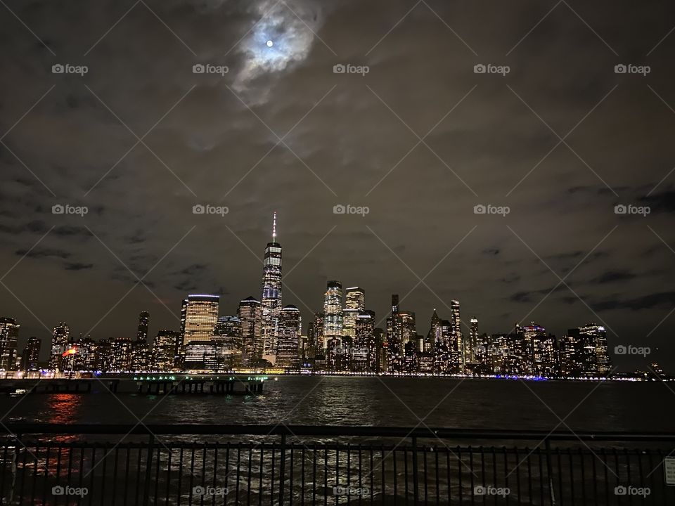 New York and the moon