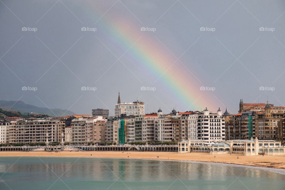 Rainbow over the city