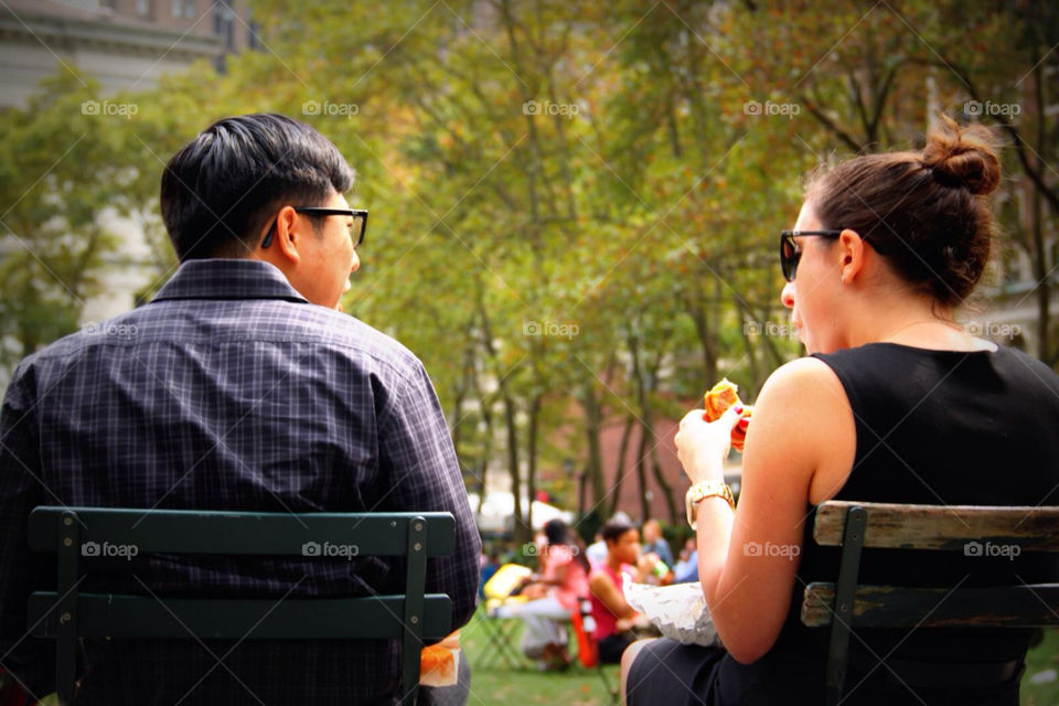 park eating friends daylight by kandovit