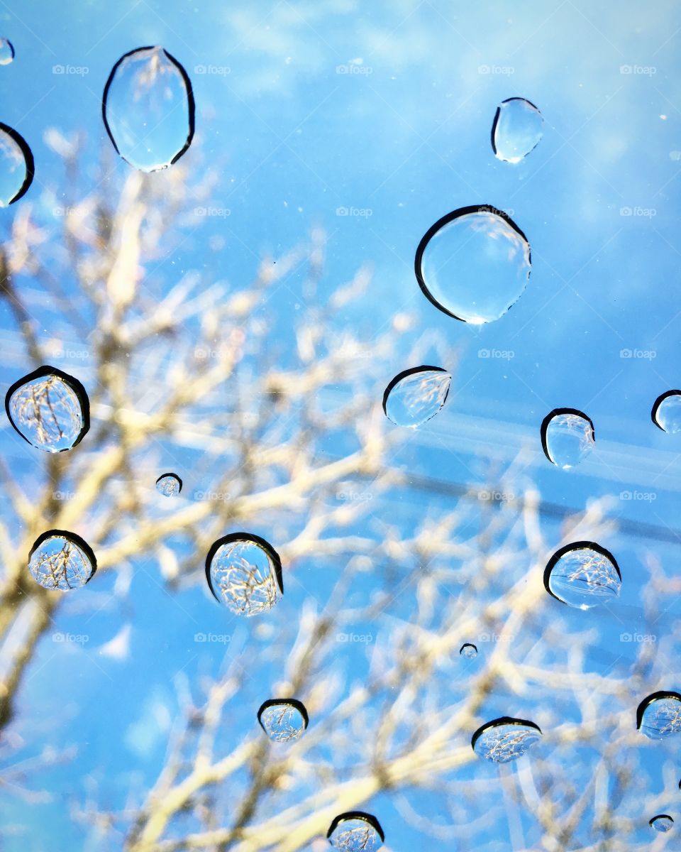 Raindrop on glass