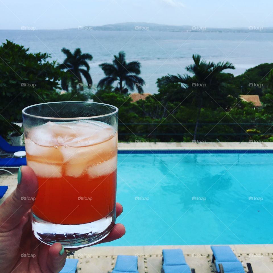 Rum punch in Montego Bay Jamaica 