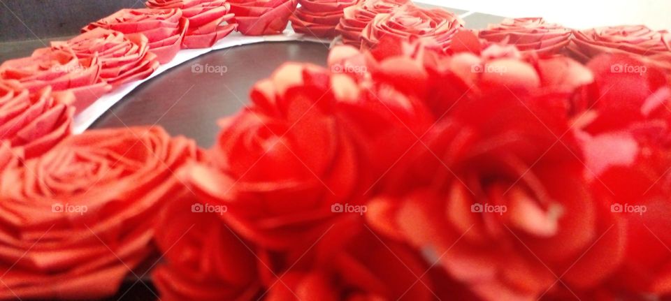 paper art, rose flowers, red rose