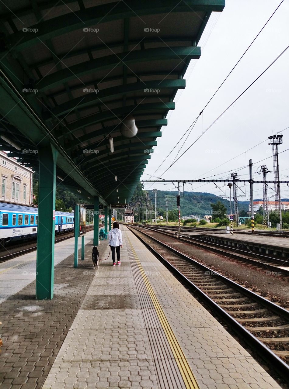 Waiting for the train