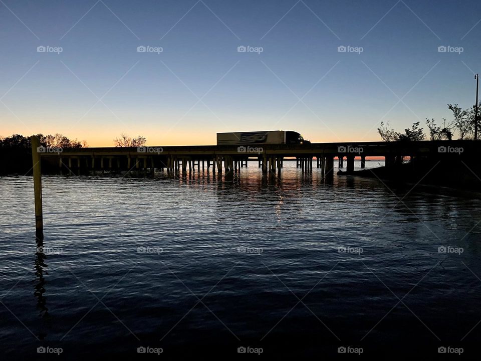 Truck Crossing Lake Marion