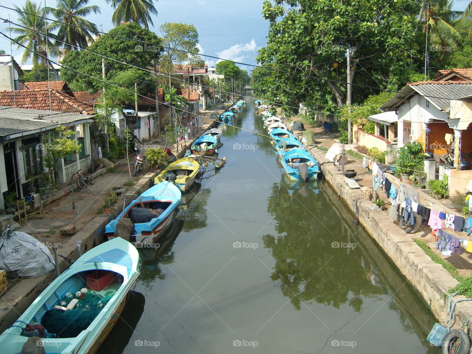 River canal with boats
